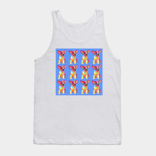 Cute Puppy Pattern blue bg Tank Top